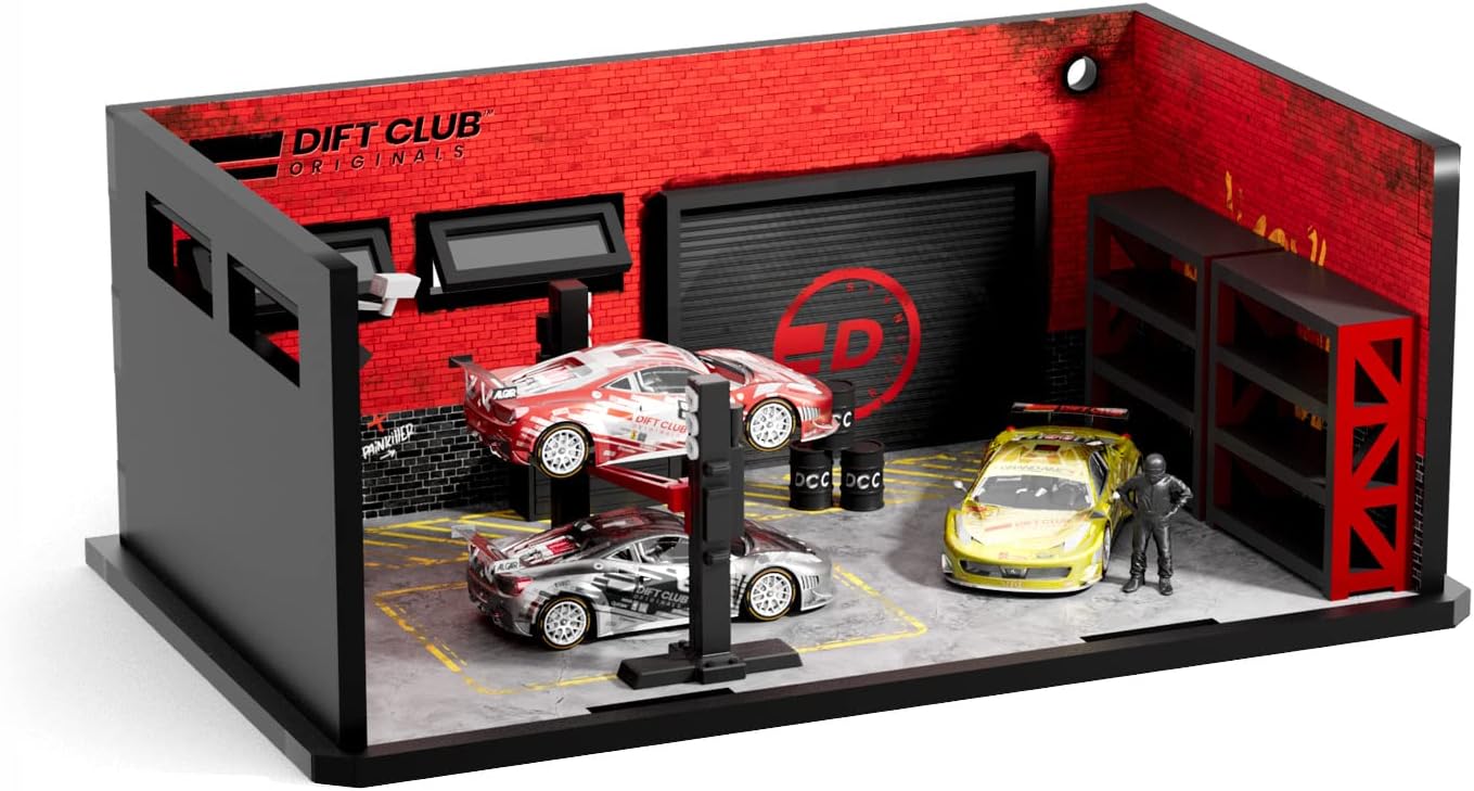 Mini Garage Dco 1:64 Scale Display Set For Die Cast Collector Cars & Figure Are Not Included
