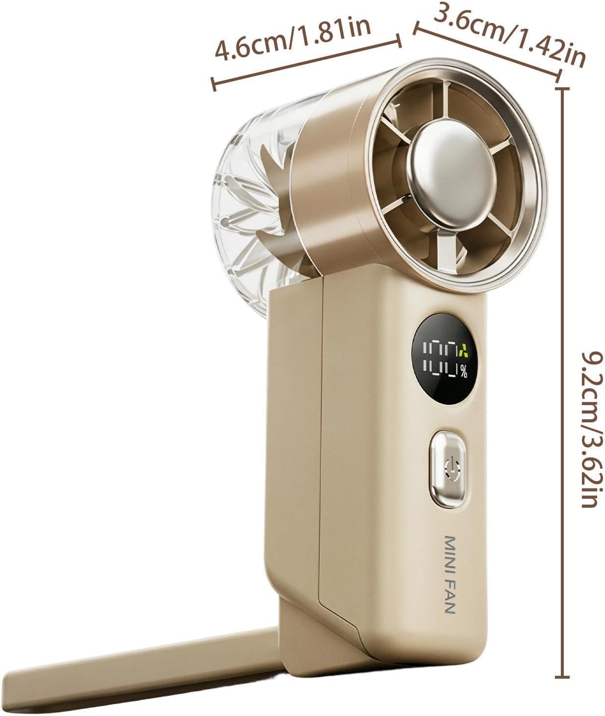 Handheld Fan | 5 Speeds Digital Display Rechargeable Air Blow Device image 5