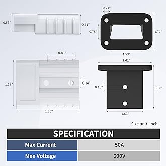 50 Amp Battery Quick Connect/Disconnect Connector 6 to 12 Gauge Battery Cable Connector Quick Disconnect Battery Terminal, 12V Wire Harness Plug Connector Kit for Car Winch Trailer - 2 Pack