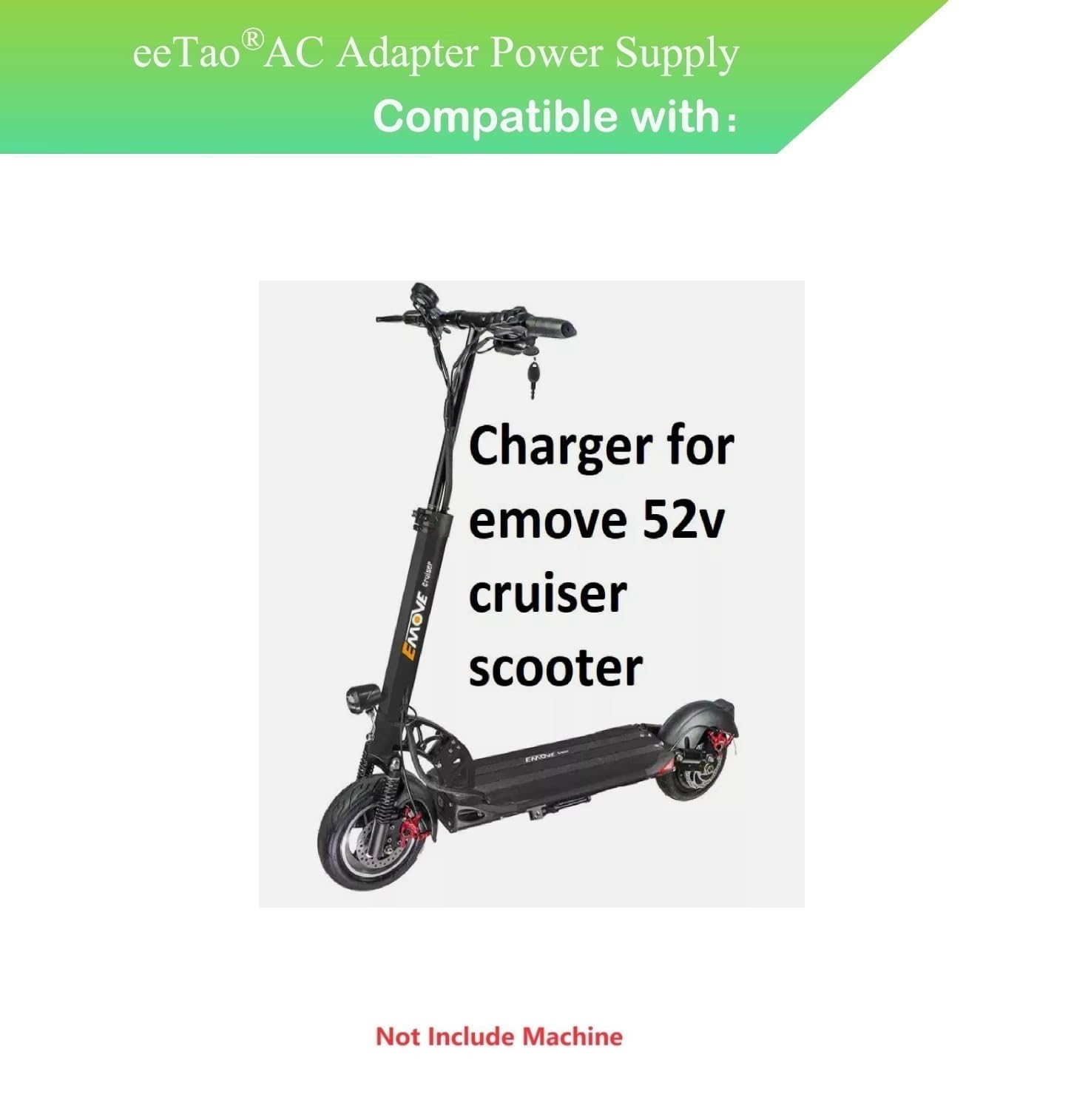 eeTao 58.8V 2A Charger Compatible with EMOVE Cruiser Scooter 52V Lithium-ion Battery Pack 58.8VDC 2000mA Power Supply Cord Cable