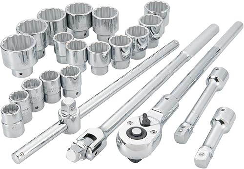 CRAFTSMAN Juego de herramientas mecánicas, accionamiento de 3/4 pulgadas, trinquete, enchufes, barras de extensión, mango en T, 22 piezas (CMMT17904)