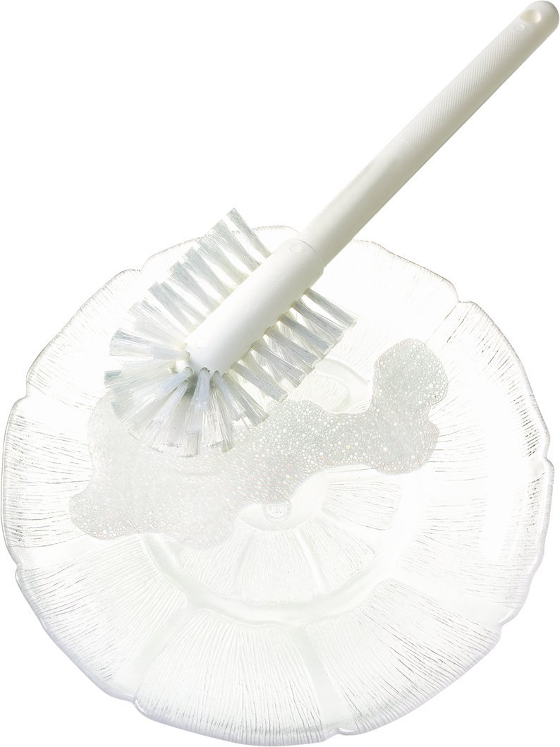 SPARTA Plastic Dish Brush With Handle, Dish Brush, Dish Scrub Brush With Lightweight Or Break Resistant? For Cleaning , 12 Inches, White, (Pack of 12)