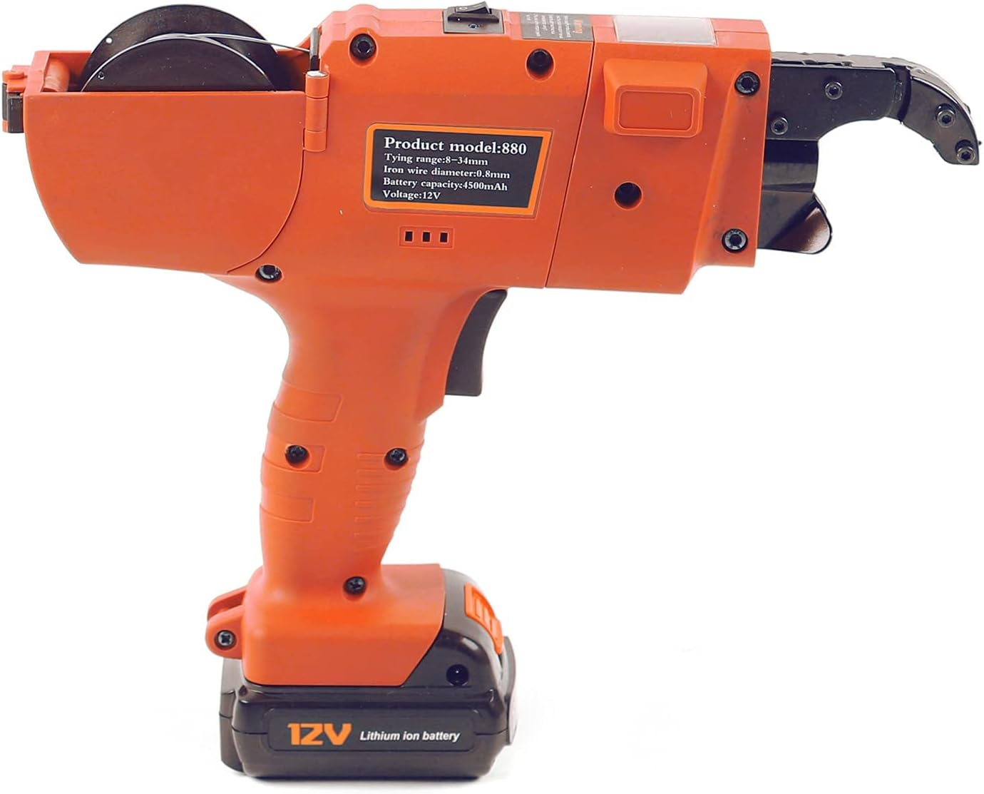 Bеѕt Prоmо Rebar Tying Machine 30-60mm Automatic Steel Bar Rod Tying Tools 13200mah Lightweight Handheld Tier Steel Bar Rod Tying Binding Tool (1, Orange)