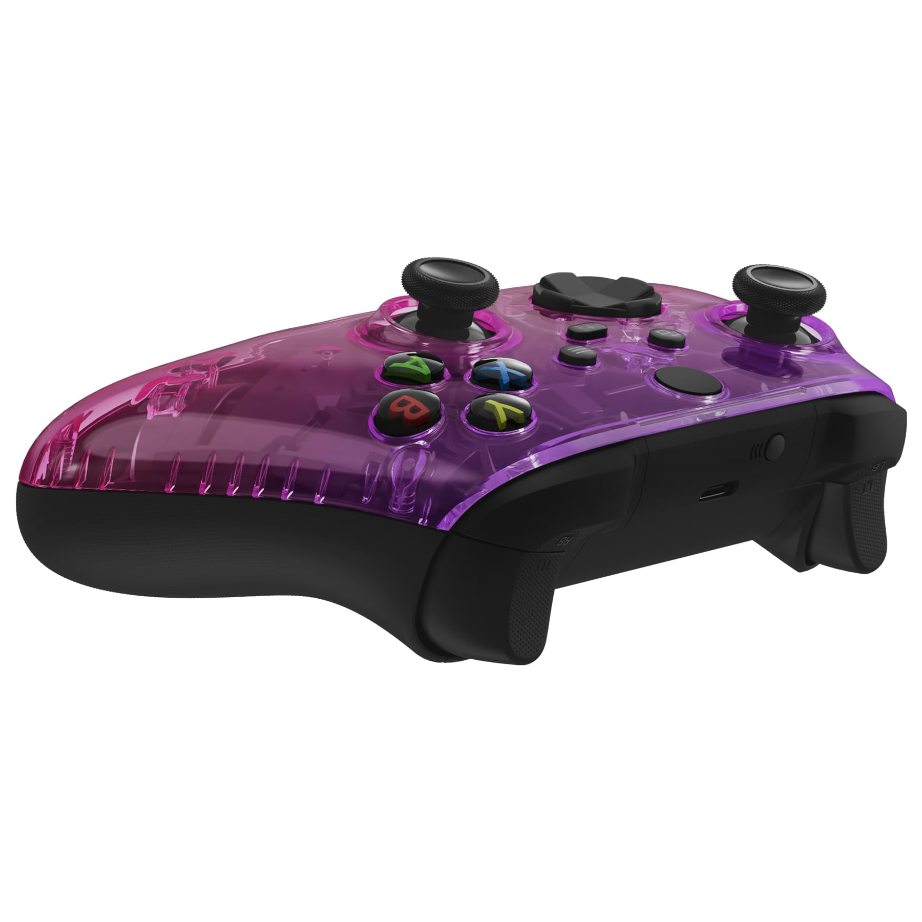 eXtremeRate Coque de rechange pour manette Xbox Series X | S, personnalisez votre contrôle – Plaque avant personnalisée pour manette sans fil Xbox – Dégradé translucide, violet, rose rouge