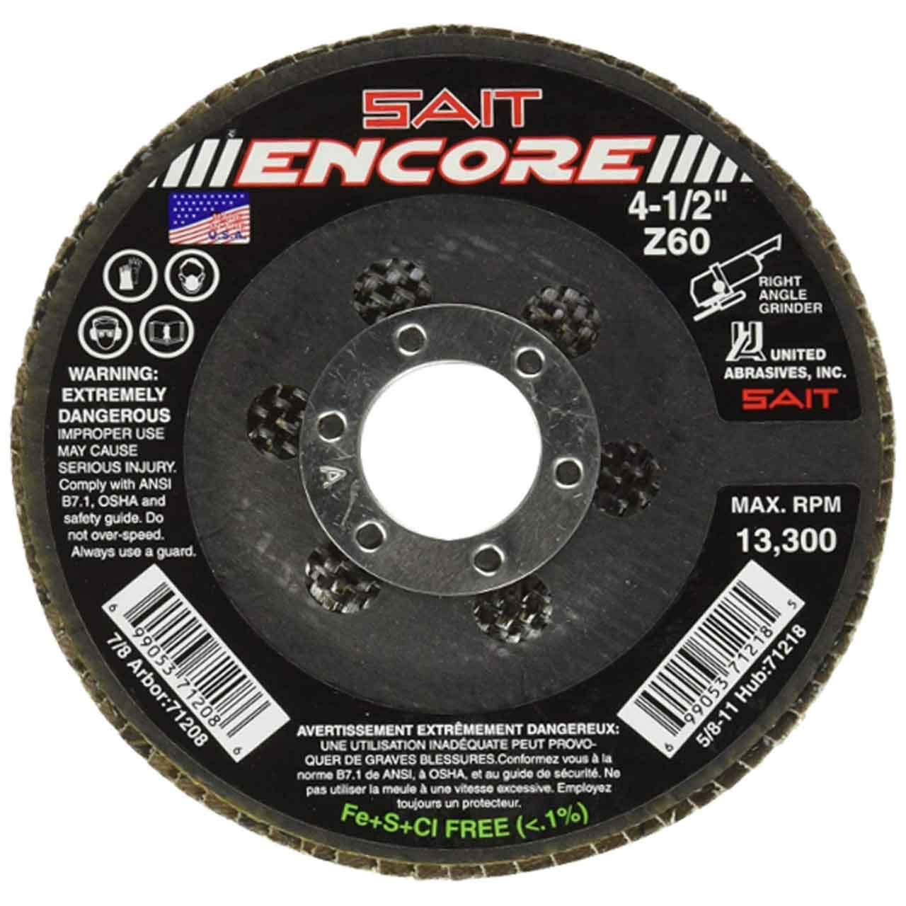 Amazon.com: United Abrasives SAIT 71208 4-1/2x7/8 Encore
