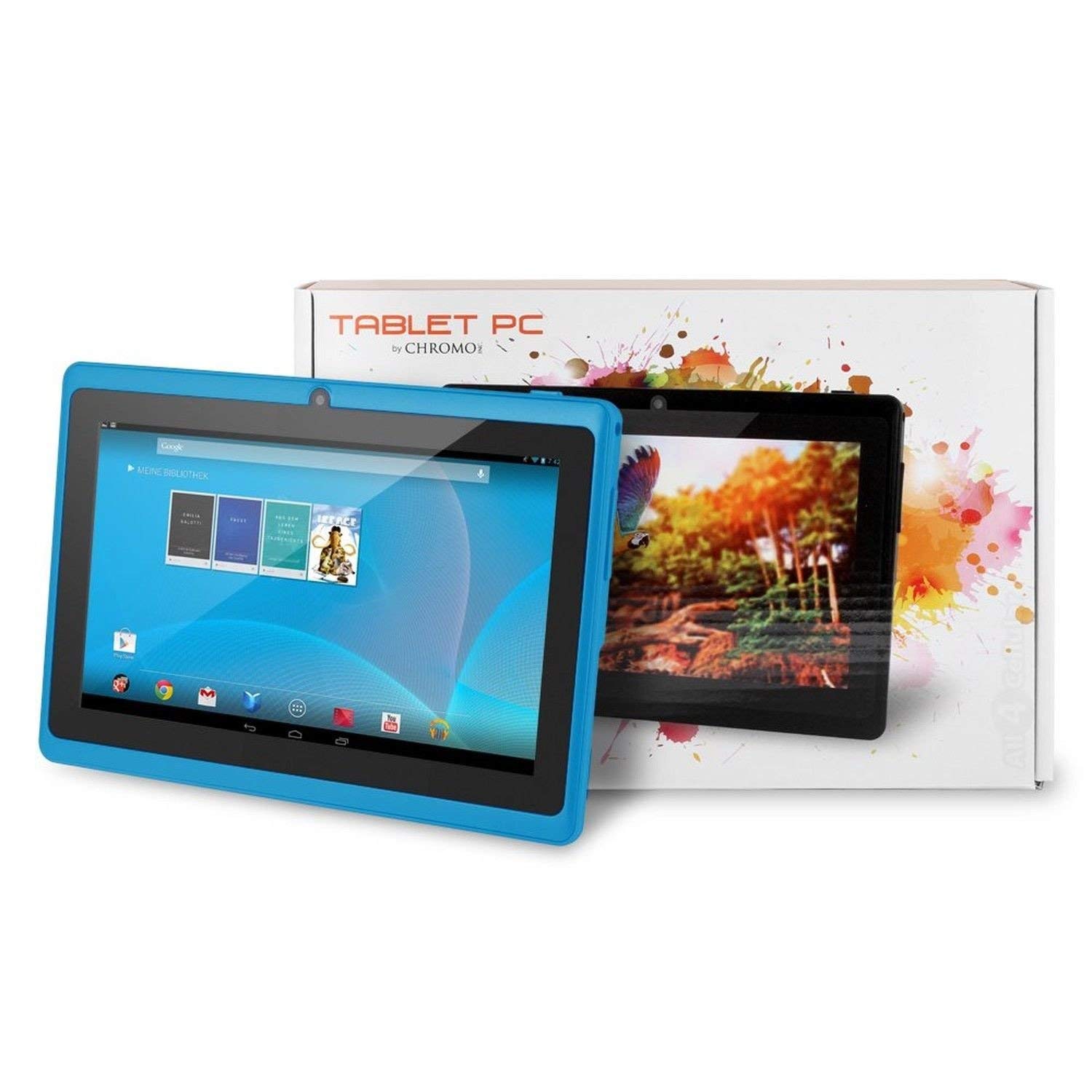 Chromo Inc Tablet - 7 inch HD touchscreen Android Tablet - Updated with TUV quality certification - Blue