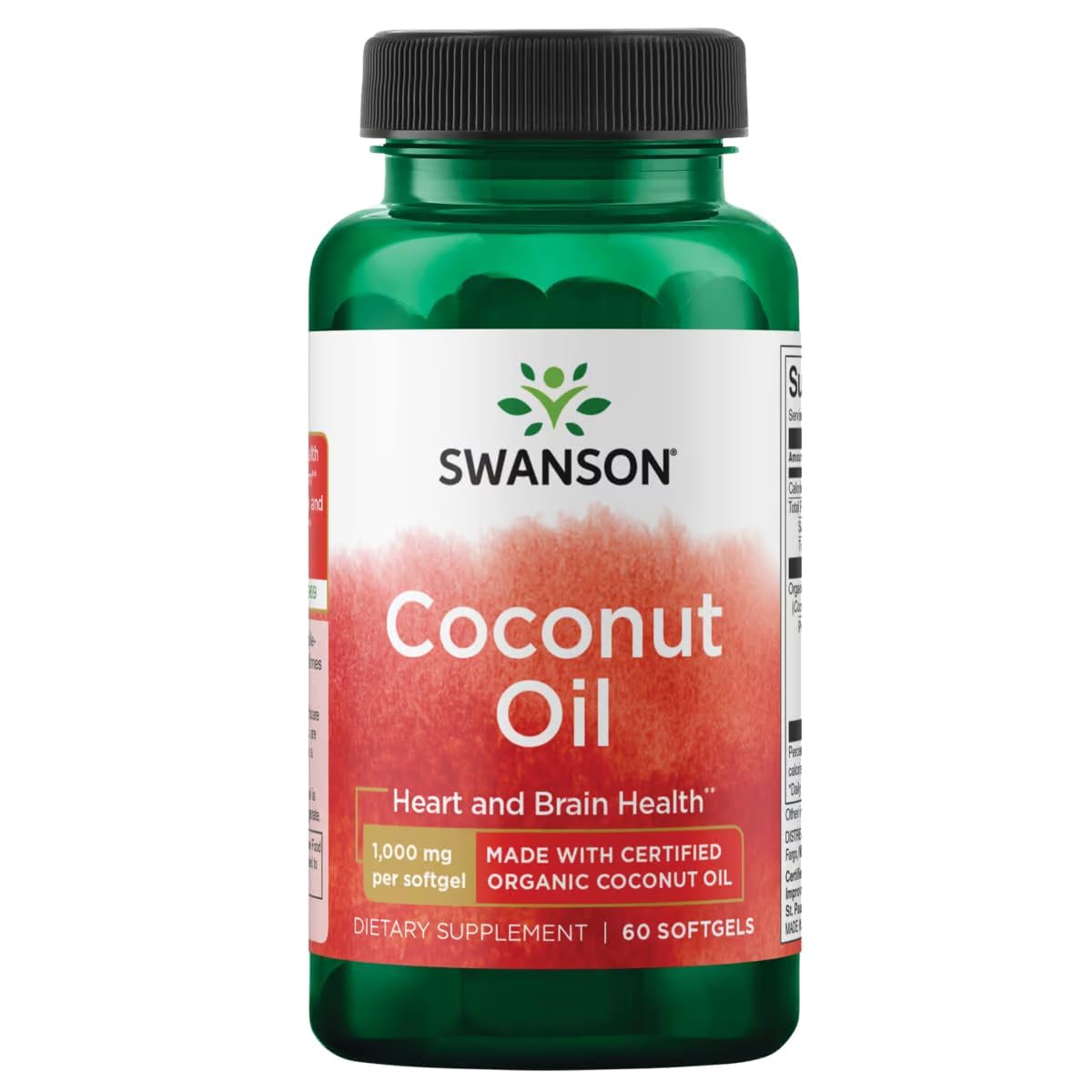 Swanson EFAs Coconut Oil 1000 mg, 60 Softgels 60 Count (Pack of 1)