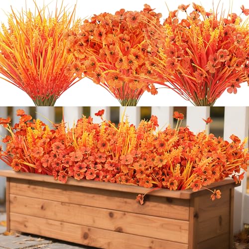 Der Rose Fall Mums Artificial Flowers 24 Bundles Orange