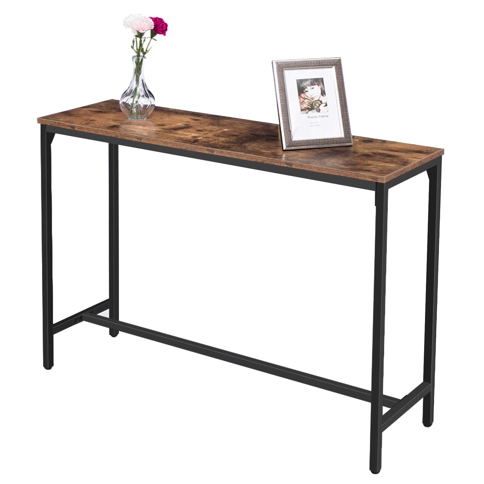 HOOBRO Console Table, Hallway Table with Adjustable Support Bar