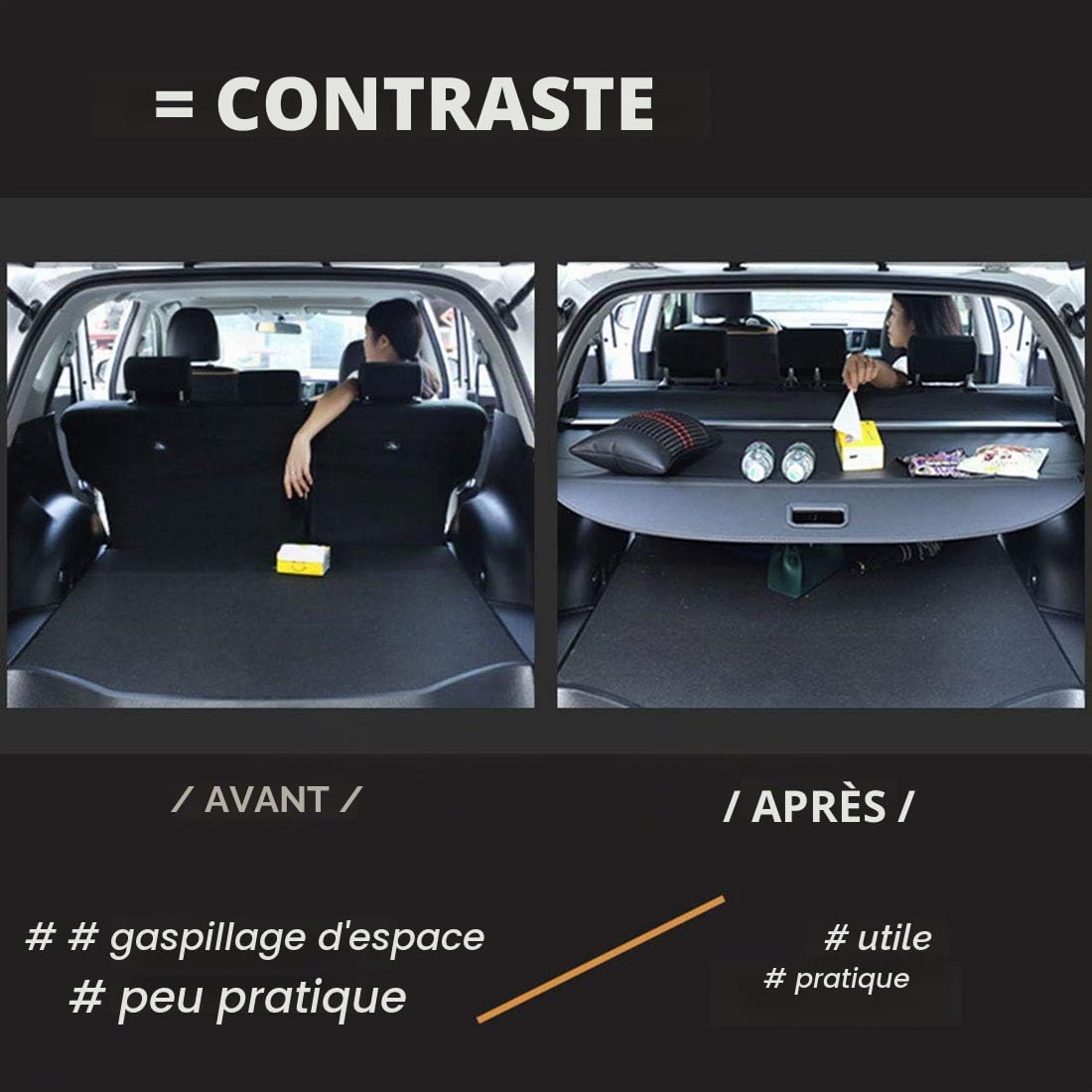Auto Étagère Arrière Rétractable De Coffre pour Mercedes Benz ML W164 ML320 300 350 400 500, Noir Coffre de Arrière Panneau de Bouclier de Sécurité, Stockage de Partition de la Boîte de Queue Étagères
