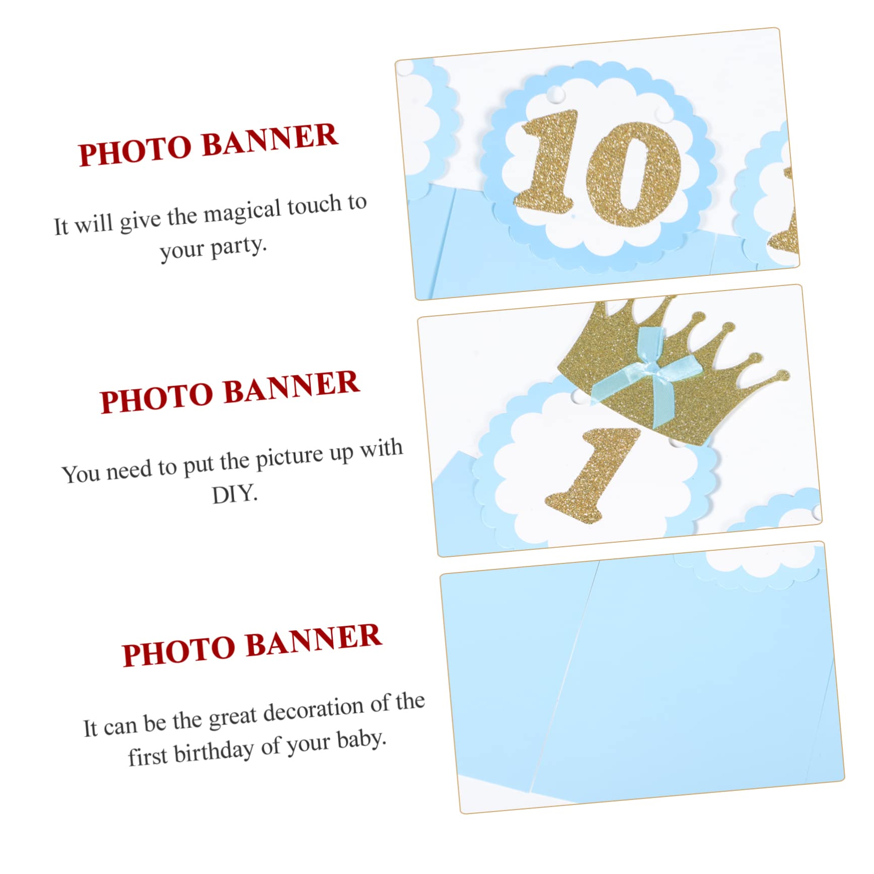 Toyvian 3 Set Di Banner Fotografici Per Il Primo Compleanno Attraenti Decorazioni Per Il Compleanno Del Bambino Articoli Per Feste