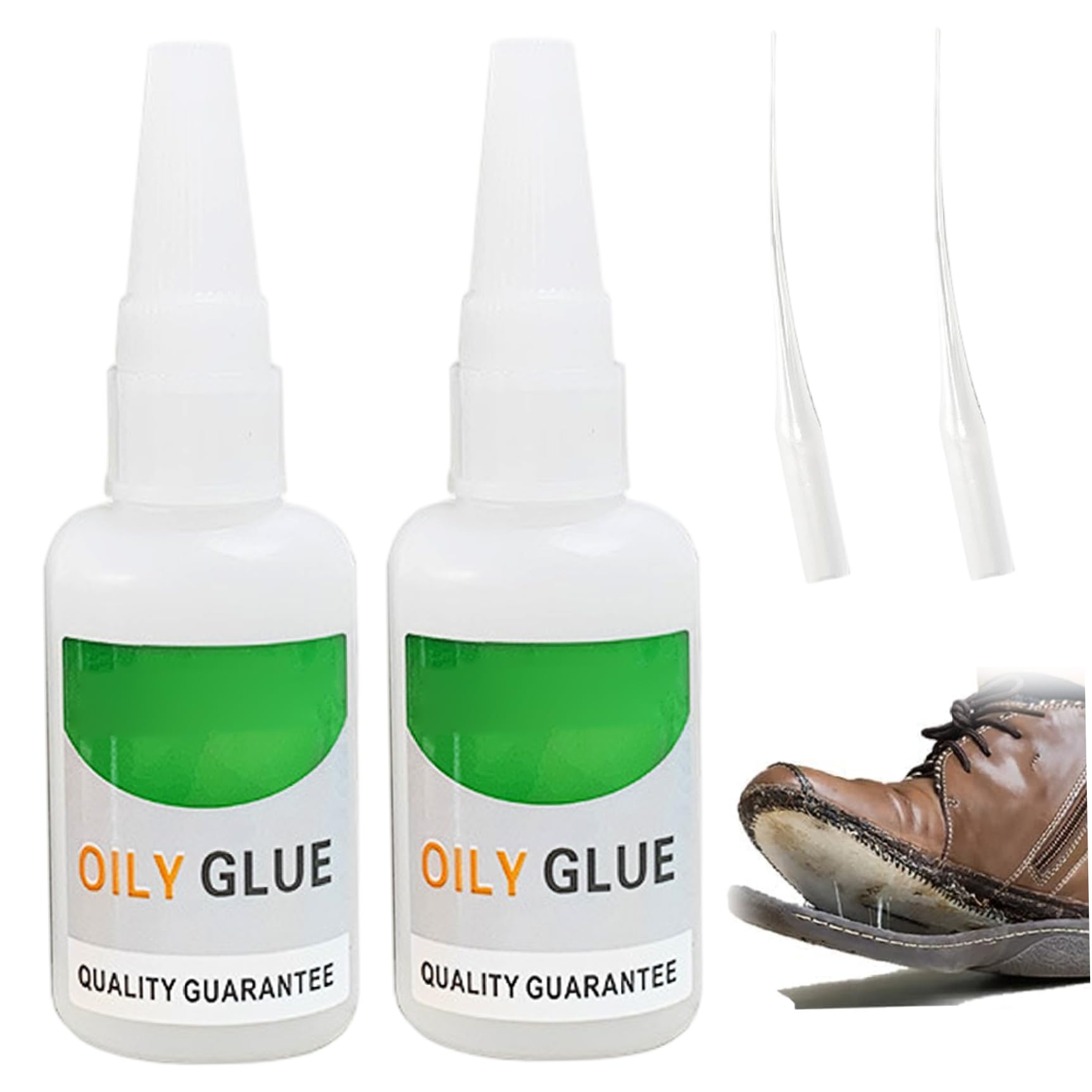 2 Pack Oily Glue, Strong Fast Drying Welding Glue for Metal, Plastic, Wood Repairs, High Strength Craft Adhesive, 50g Tubes with Applicator