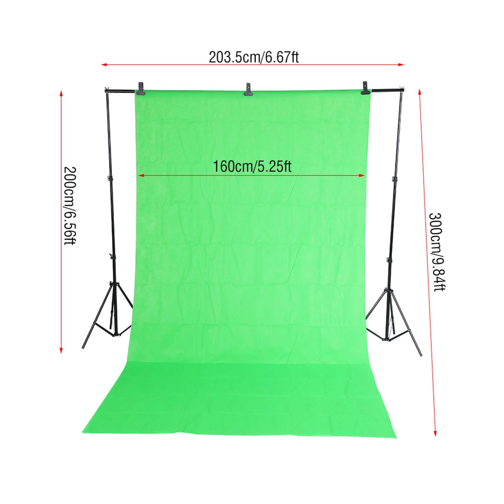 Hidyliu Kit Fondale Chromakey 2 * 2 M con Tessuti Non Tessuti Neri Verdi per Uso in Studio Fotografico