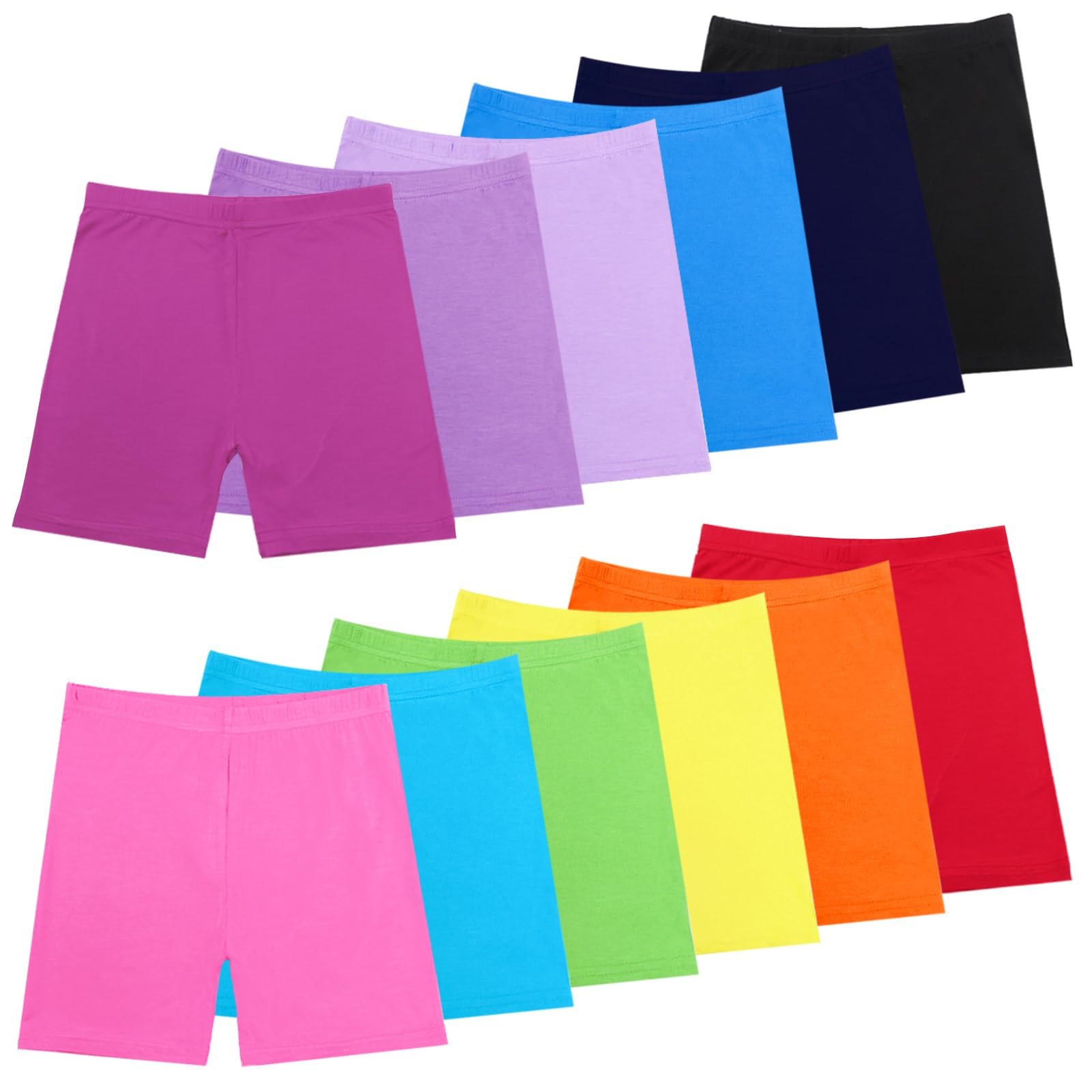 HOLLHOFF 12er-Pack Tanzshorts für Mädchen, 12 Farben, atmungsaktiv und sicher