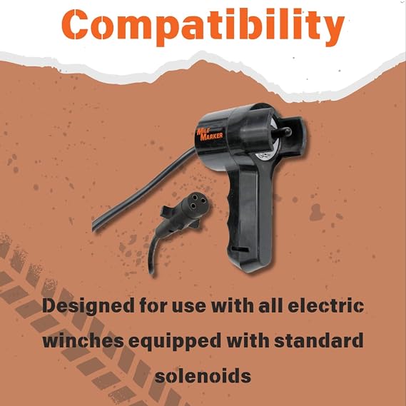 Mile Marker 76-50140-05B Electric Remote - Designed for All Electric Winches with Standard Solenoids - User Friendly Interface - 3 Pin Male Connection with Female Connector - Easy Installation