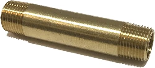 Miniatura 2 de Boquilla larga de latón 38" X 38", 3" de longitud, macho NPT MNPT combustibleaireaguaaceitegas WOG (cantidad 05)