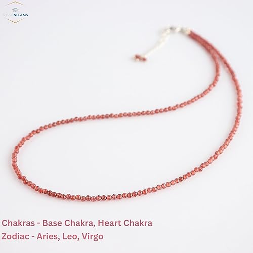 Vista 22 de Natural Carnelian Gemstone Full Faceted Beads Crystals Dainty Necklace Jewelry Gift for Women, Birthstone, Healing Stones, 18 inch Stone