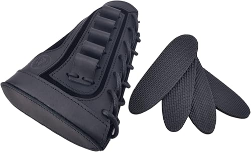 Miniatura 6 de Reposapiés de cuero para mejillas con soporte para carcasa de rifle para .357 .308 .30-30 .30-06 .45-70 12GA 16GA 20GA .22LR