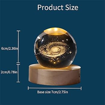 Amazon.co.jp: 3D プラネット クリスタル ボール ムーン