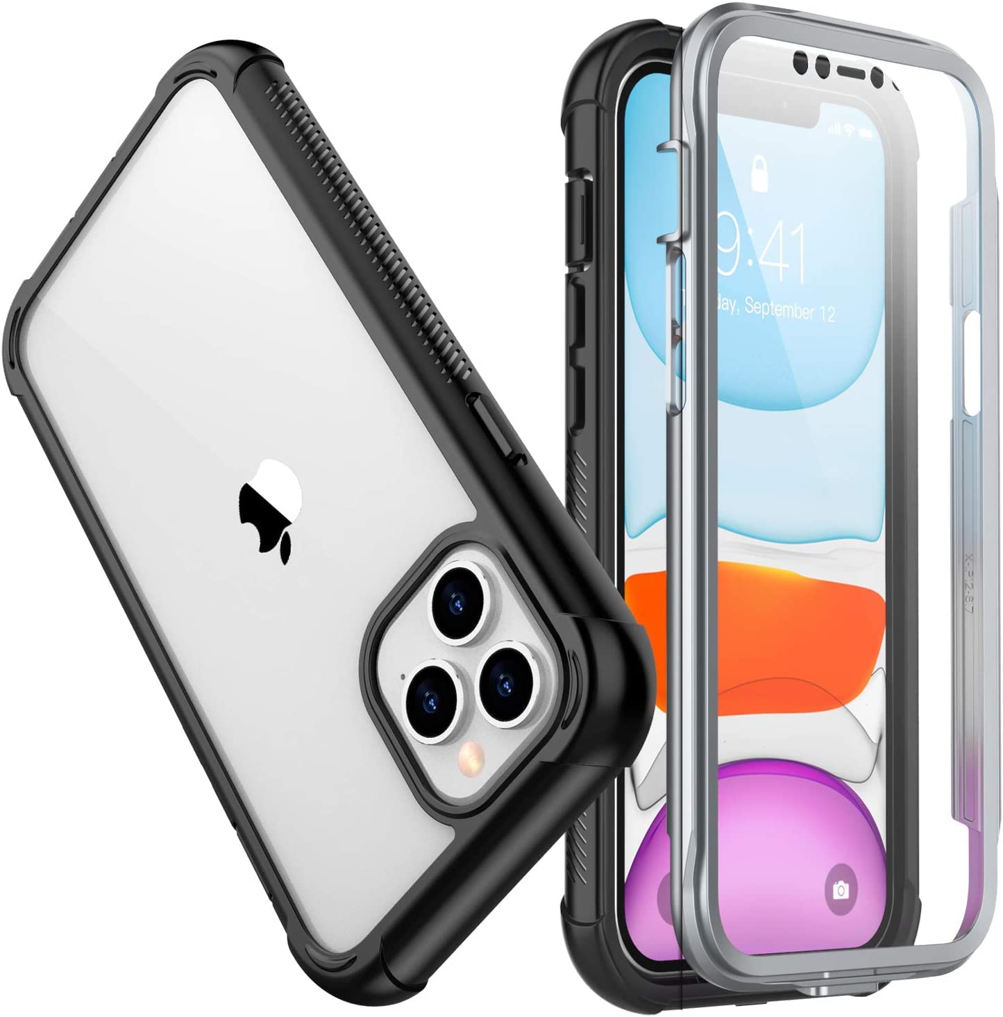 jarocofor iPhone 12 pro max Case, [360 Full Body Shockproof] [Heavy Duty Protection], Full Body Rugged Case Built-in Touch Sensitive Anti-Scratch Screen Protector Cover