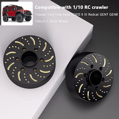 Miniatura 7 de GLOBACT Juego de pesos extendidos de latón negro de 11.99oz, juego de contrapeso de 0.472in, cubo hexagonal extendido para llantas de rueda de 110