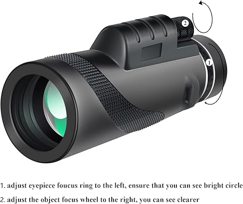 Miniatura 3 de STORAGEPLUS Telescopios monoculares 8x40 con trípode adaptador de teléfono inteligente para acamparsenderismo