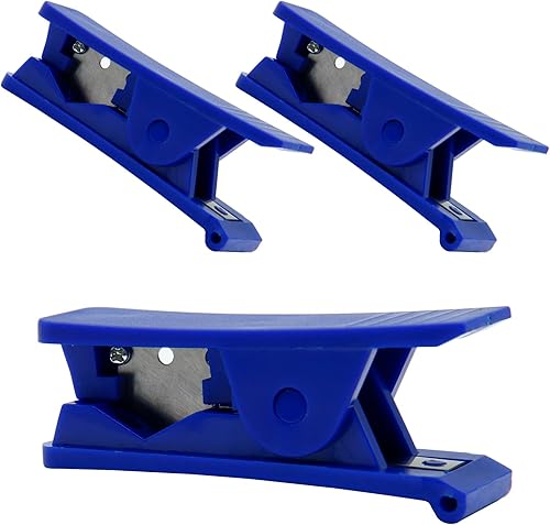 Litoexpe 3 piezas de cortador de tubos de plástico PTFE, cortador de tubería azul, cortador de manguera de tubo cuadrado para tubo de nailon PVC PU