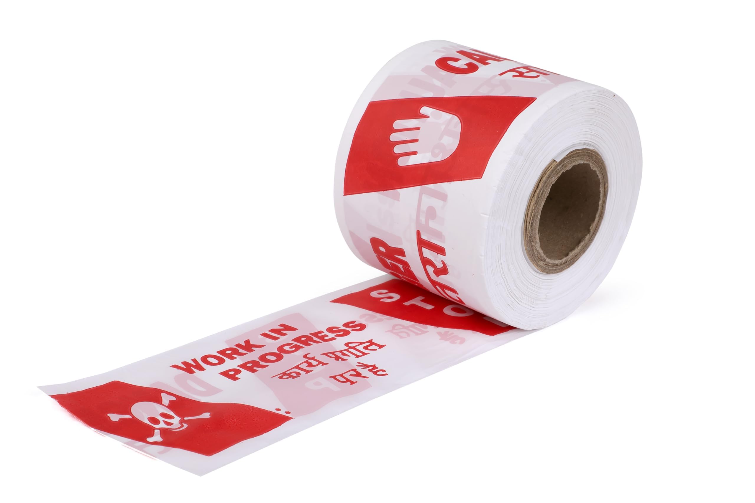 Non-Adhesive Caution Tape Roll 3 Inch x 100 Meter | Red & White Barricade Warning Tape | Waterproof Polyethylene Safety Barrier Tape for Construction Sites, Hazard Zones & Restricted Areas-picture-12