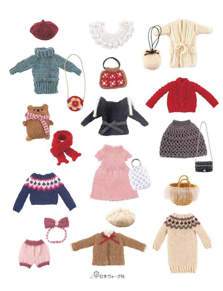 リカちゃん　洋服　レイヤード❤︎ニットセーター　gray ハンドメイド リカちゃん 洋服 レイヤード❤︎切り替え ニットセーター gray