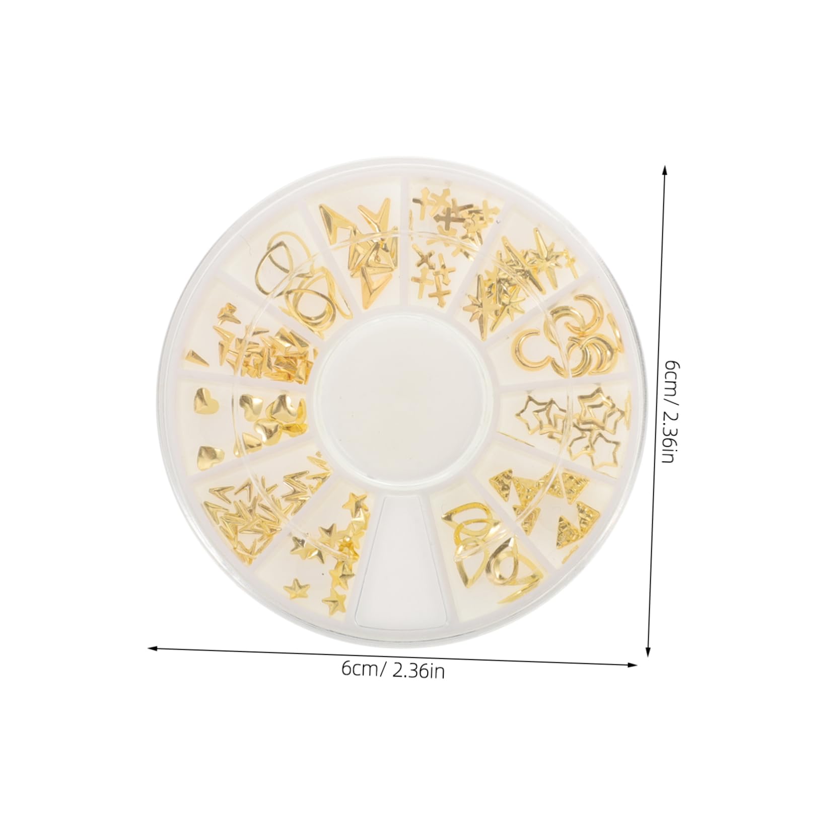 Beatifufu DIY Nail Decoration Kit 120 Pcs Mixed Shapes Nail Studs Including Triangle Circle Square