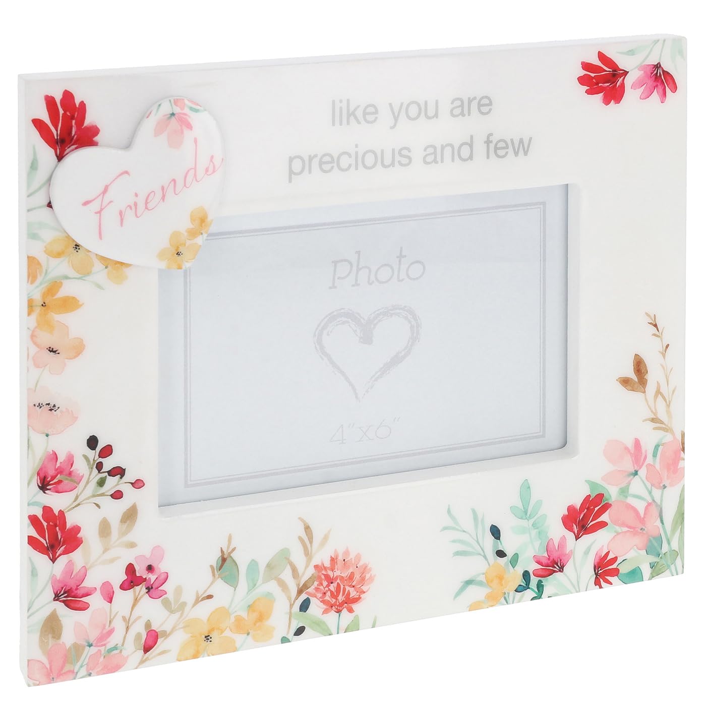 Shudehill Giftware Friends Floral Words Photo Frame 4X6 Sentimental Picture Frame For Mum, Nan, And More! (Friends)