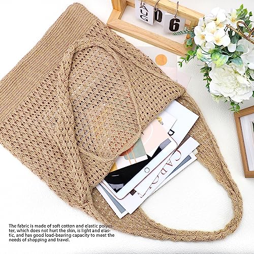Image of hatisan Crochet Bag for Women, Handmade Knit Beach Tote Bag Summer