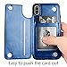 Hoofur Slim Fit Premium Leather Compatible with iPhone Xs Wallet Case Card Slots Shockproof Folio Flip Protective Shell Compatible with iPhone X/Xs (5.8 inch) (Blue)