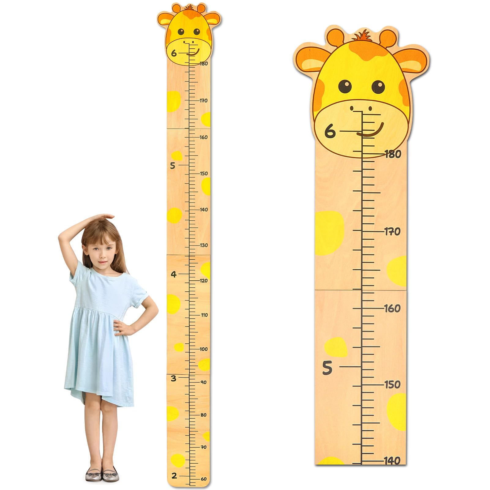 Beinou Growth Chart for Wall Wood Height Chart for Kids Height Measurement for Wall Boy Girls Height Wall Chart Growth Measuring Ruler Room Wall Decor