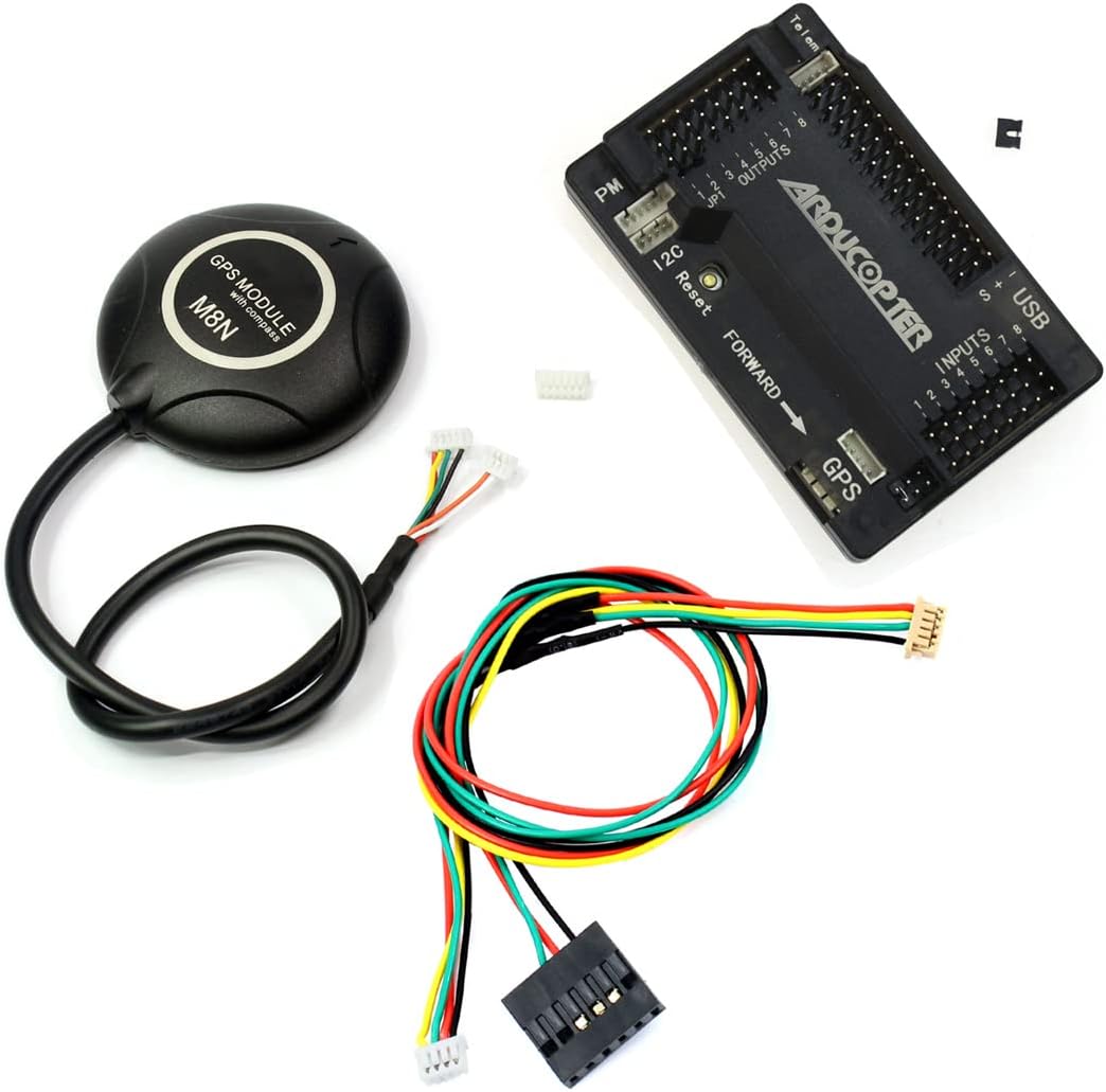 FEICHAO APM 2.8 Flight Controller Board +Mini M8N GPS with Compass + Connect Cable for APM 2.6/2.8 PIX FPV DIY RC Drone (with Compass Straight Needle)