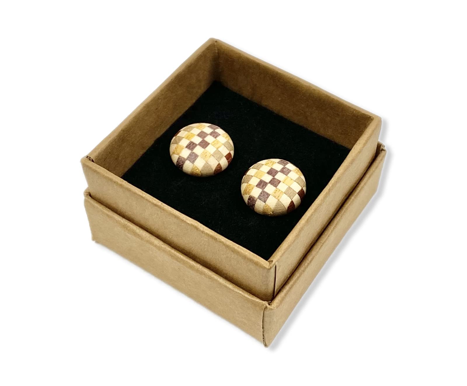 Amazon | 【箱根寄木細工 ピアス 市松模様 箱入】日本製 伝統工芸品  