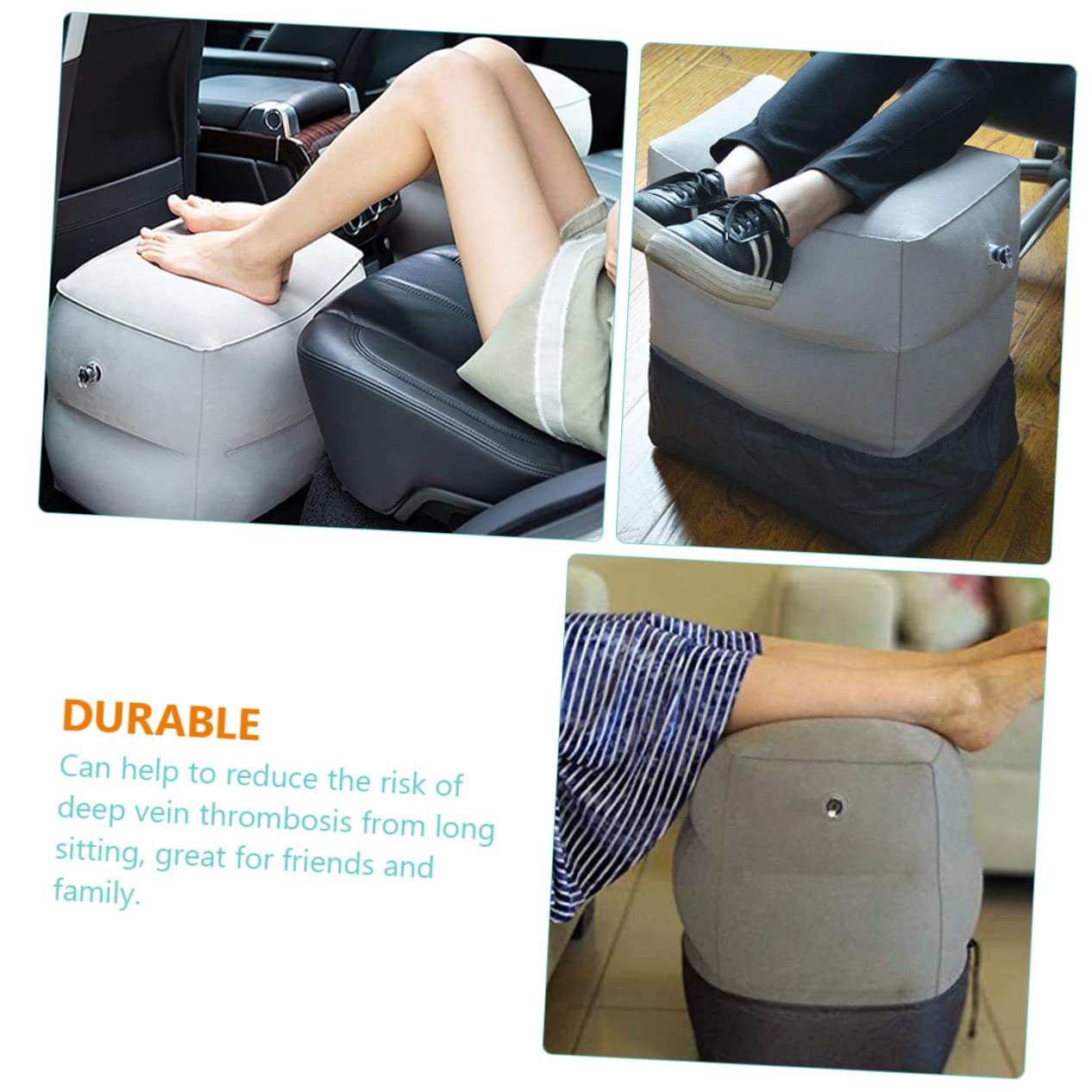 POPETPOP 1 Set Inflatable Foot Rest Pillow for Travel Leg Support for Airplane Train and Car Comfortable and Wear Resistant Travel Essential for Relaxation