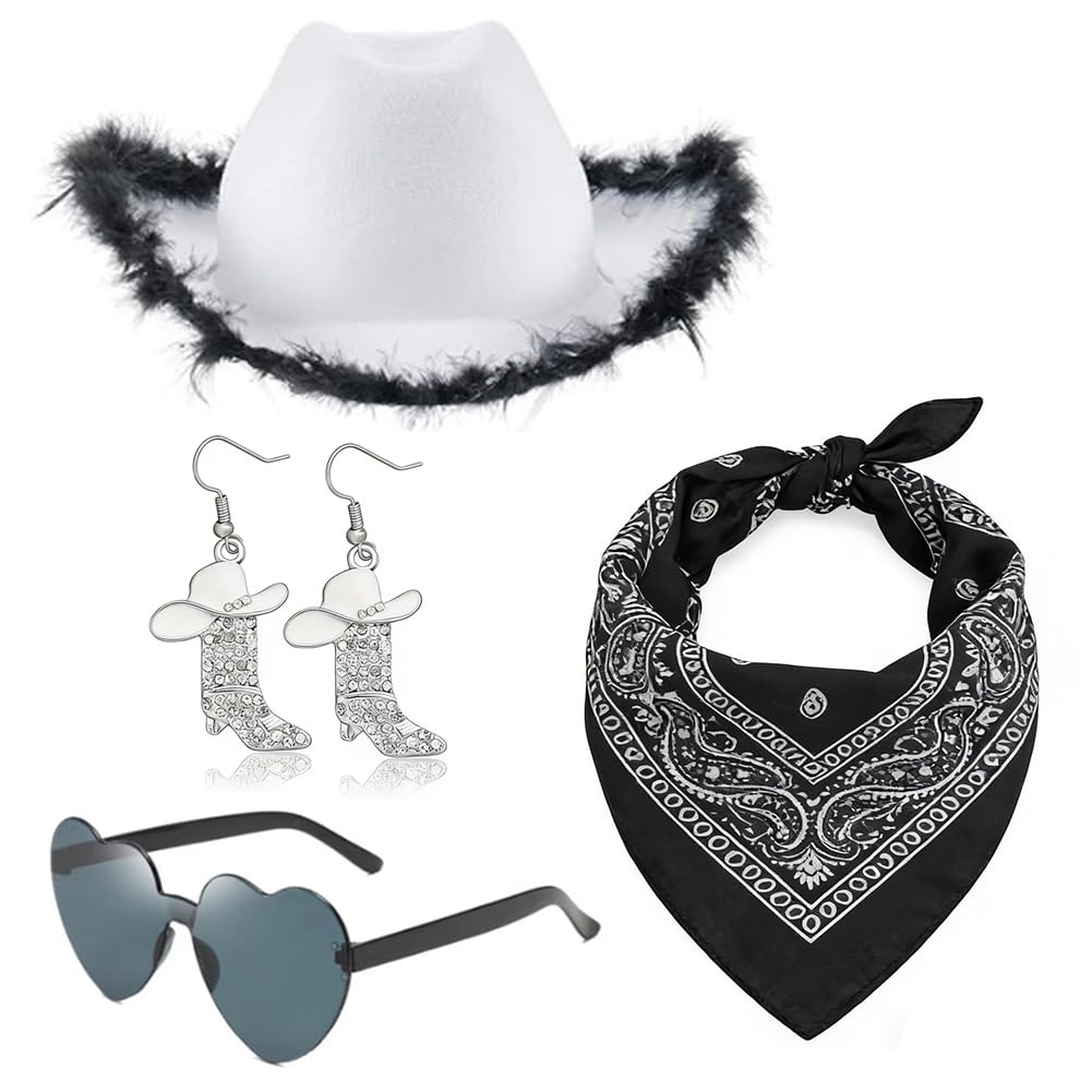 VorErgyllic Cowboy Hat Fancy Dress Accessory, Western Cowgirl Costume Kit