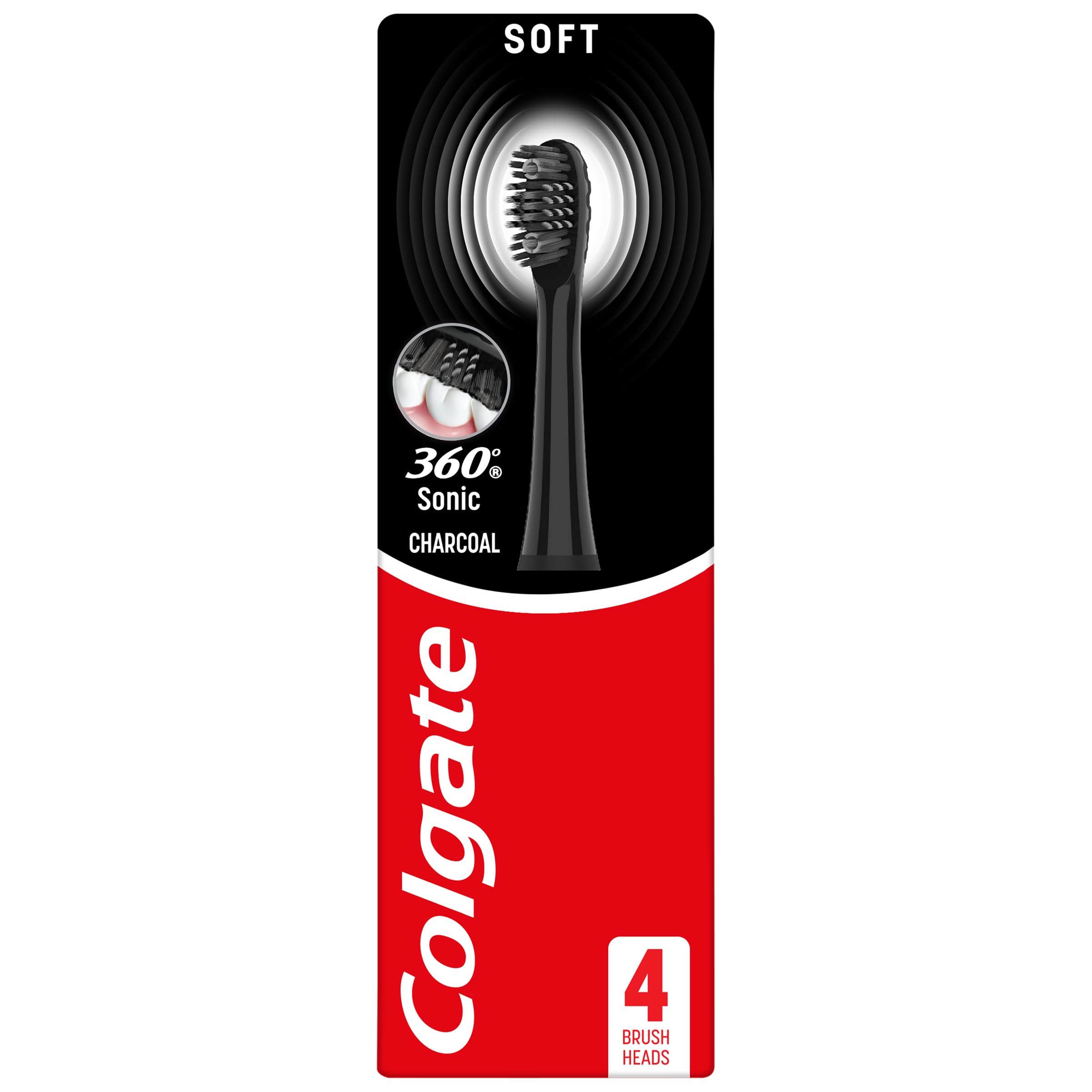 Colgate 360 Sonic Charcoal Battery Powered Toothbrush - Helps Remove Surface Stains - Slim Tip Bristles - Battery Toothbrush