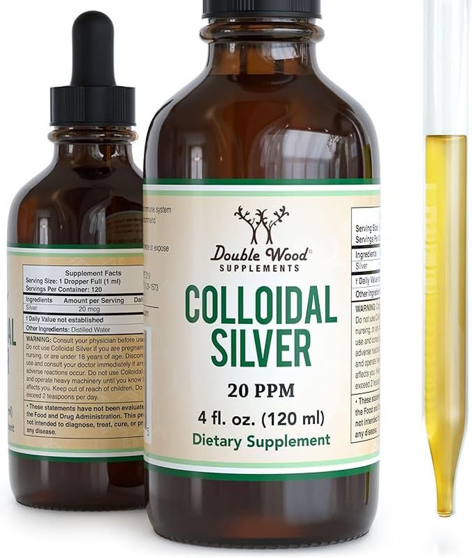 Evorina Colloidal Silver Liquid 20 PPM - 4 Fl OZ (Plata Coloidal with Dropper) 99.9% Pure, Gluten Free, Non-GMO by Double Wood Supplements | High Strength Herbal Supplement | Clean Label Ayurvedic Wellness-image-14