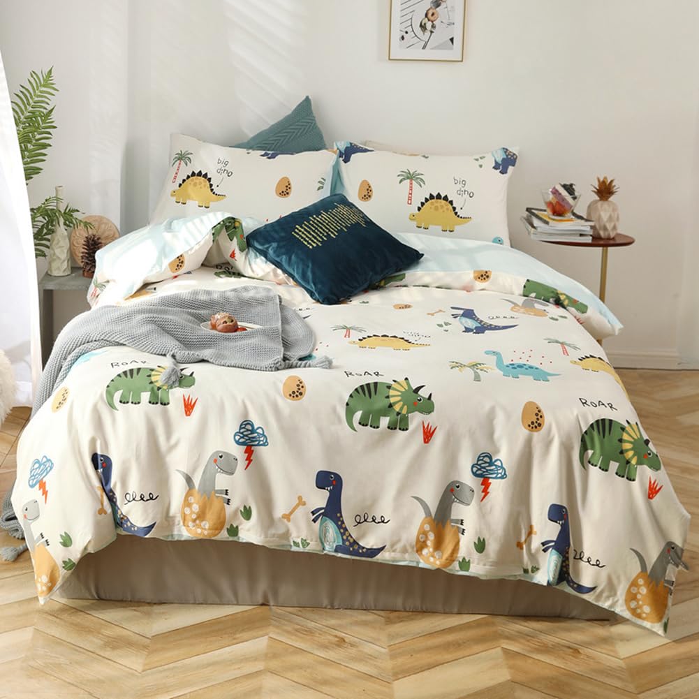 Biancheria Letto Bambini Dinosauro - Set 2 Pezzi (100x135 Cm + 40x60 Cm) Cotone, Zip E Reversibile - Foto 13