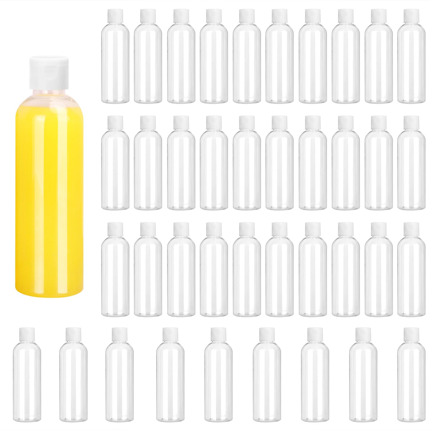 Clear Plastic Squeeze Bottles with Flip-Top Caps, Refillable BPA-Free