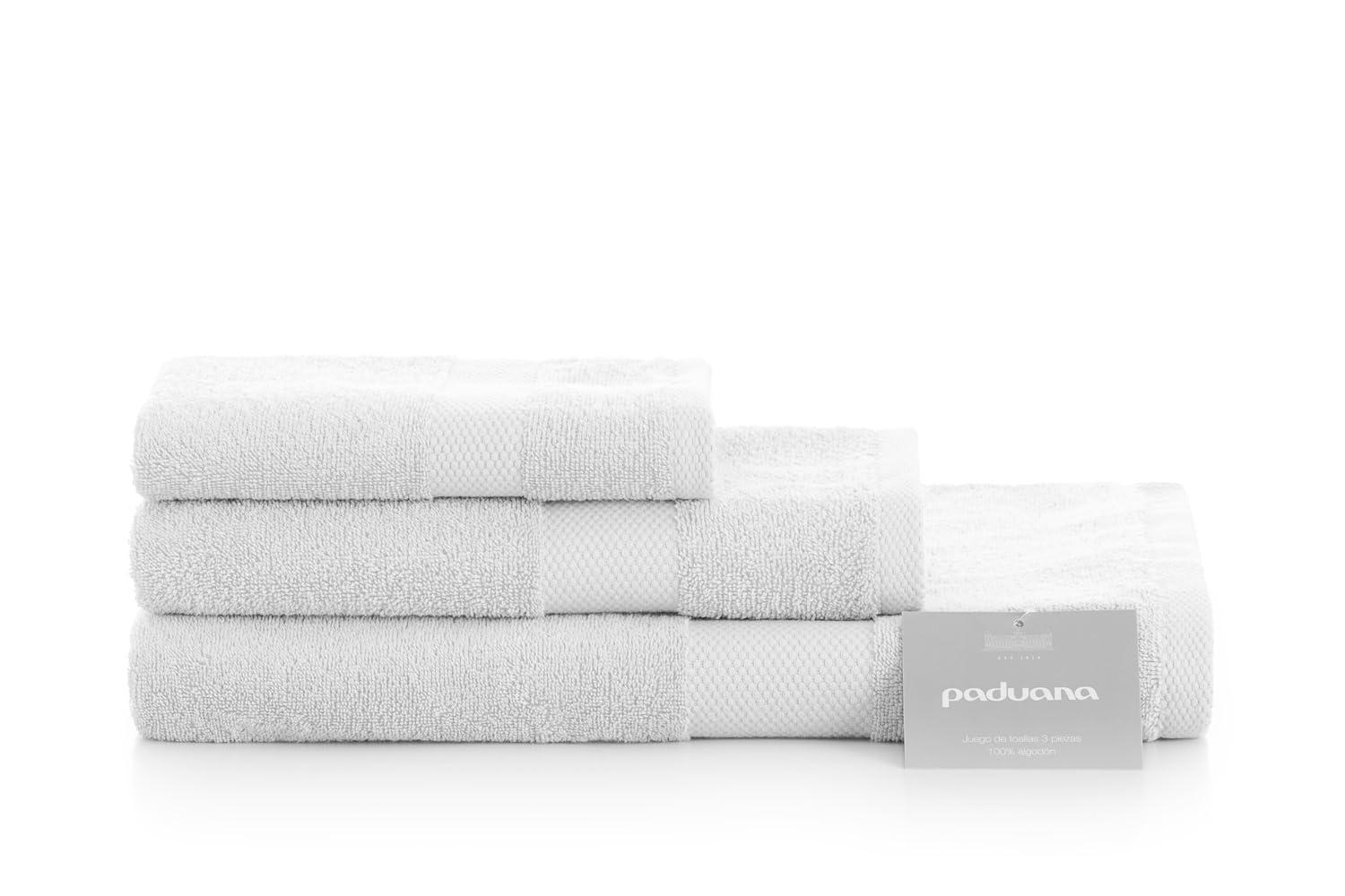 Toalla algodon Paduana drap de bain blanc 3 pièces 500g coton absorbant de salle de bain