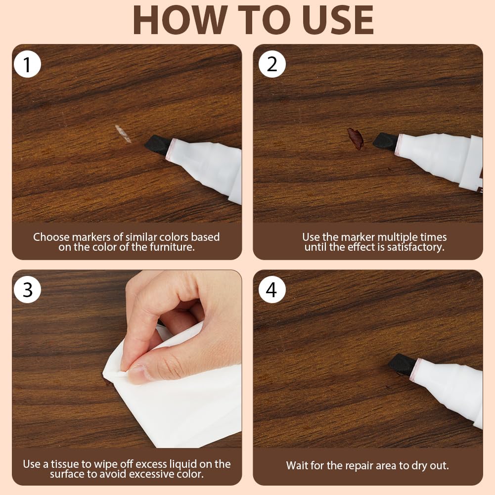 ACWOO Furniture Repair Kit Wood Markers Wax Sticks - Image 3