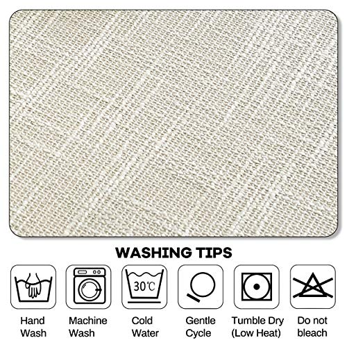 AmHoo Linen Tablecloth Burlap Rectangular Flax Heavy Duty Fabric Washable Table Covers for Home and Kitchen Dining Tabletop Decoration 54 x 84 Inch Beige