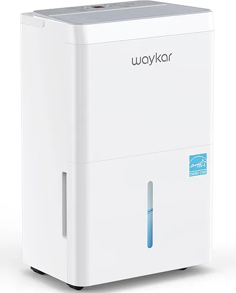 Waykar 120 Pint 2025 Energy Star Dehumidifier for Home, Basement, Large Rooms up to 6,000 Sq. Ft. - Auto Defrost, Ultra Quiet(40 dB), Auto Comfort Mode, with Drain Hose & Water Tank