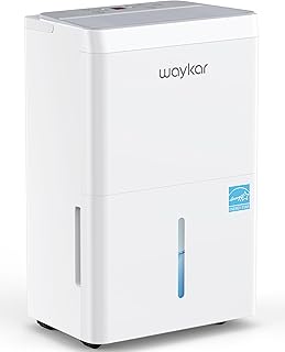 Waykar 120 Pint 2025 Energy Star Dehumidifier for Home, Basement, Large Rooms up to 6,000 Sq. Ft. - Auto Defrost, Ultra Quiet(40 dB), Auto Comfort Mode, with Drain Hose & Water Tank
