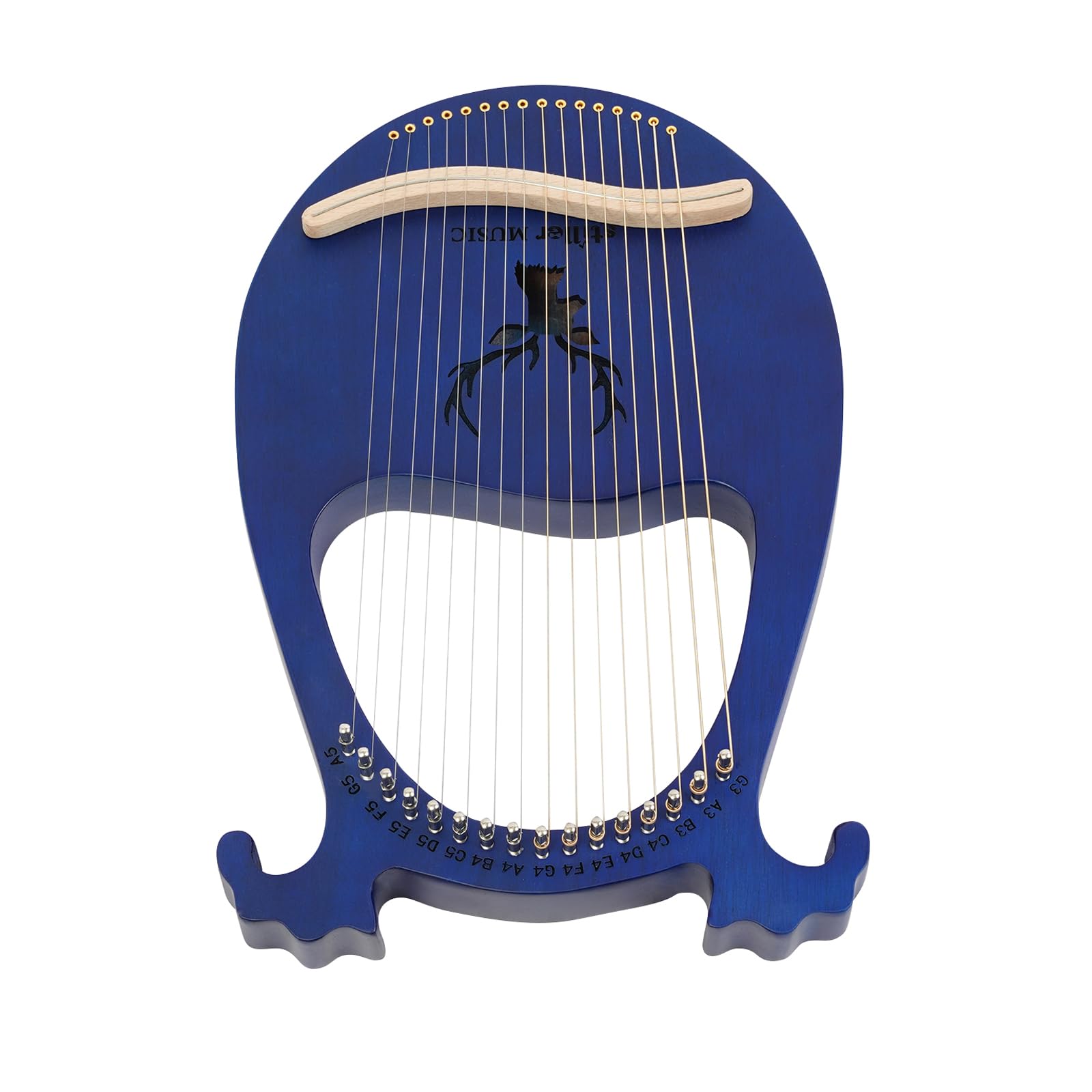 Lyre Harp - Arpa de lira (16 cuerdas, 26 x 39 cm, instrumento vintage con cuerdas de repuesto y llave de afinación, ligero y portátil, juego completo de cuerdas, arpa de lira para principiantes