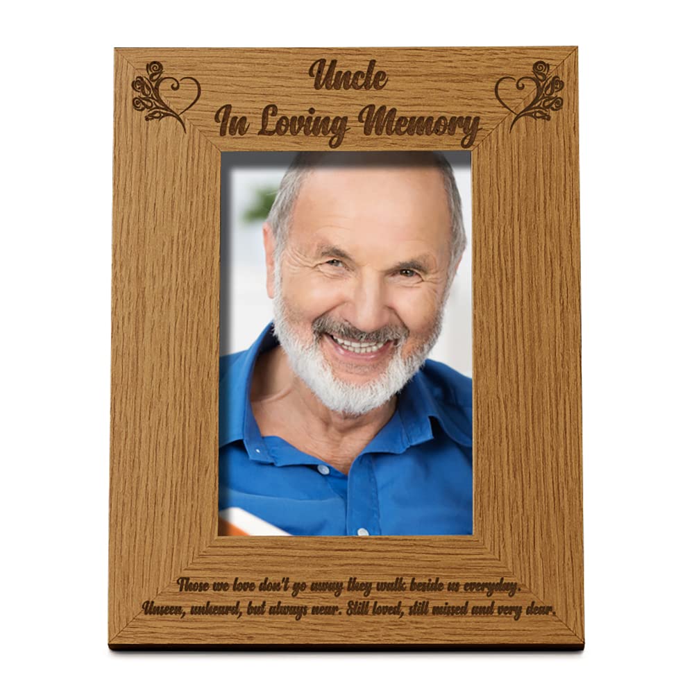 Uncle In Loving Memory Remembrance Portrait Wooden Photo Frame Gift (5 x 7 Inch)