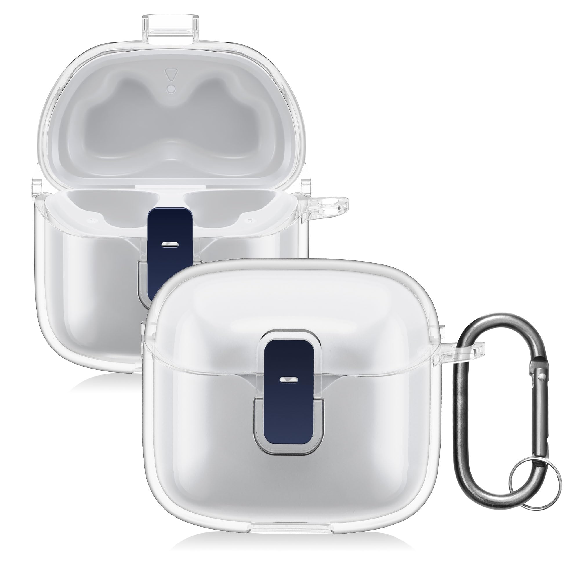kwmobile Earphones Case Compatible with JBL Tune Flex - Protective Earbuds Case - Transparent